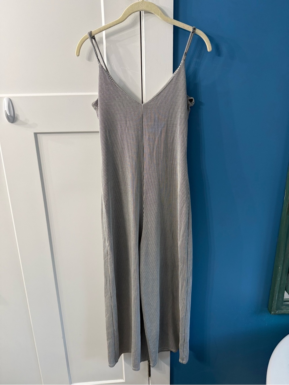 Daytrip Striped Ribbed Wide Leg Culotte Jumpsuit Small - Picture 3 of 3